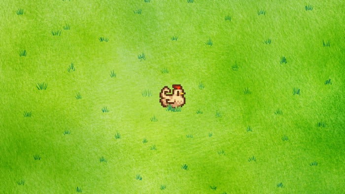 Stardew Valley Chicken on Green Grass