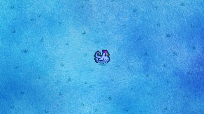 Stardew Valley Blue Chicken in Snowy Field