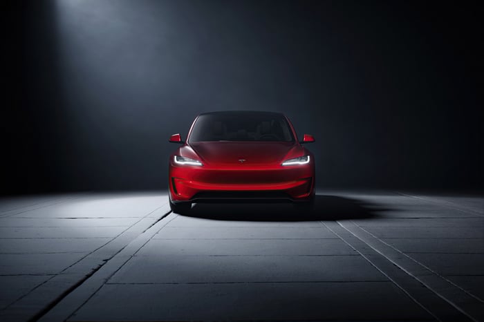 Red Tesla Model 3 Performance car