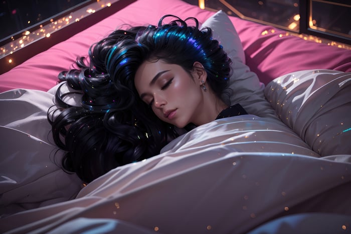 Sleeping Beauty with Sparkly Hair
