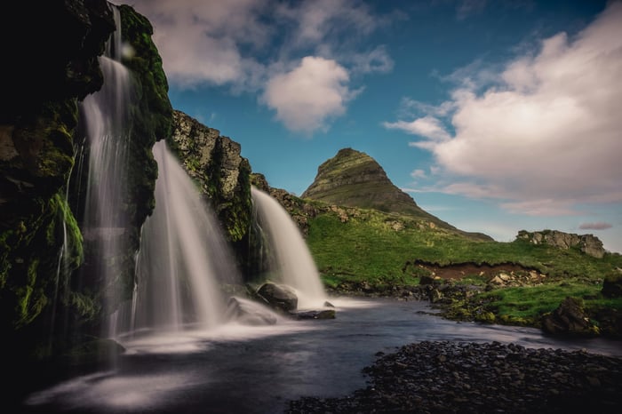 Kirkjufell Mountain and Waterfall in Iceland