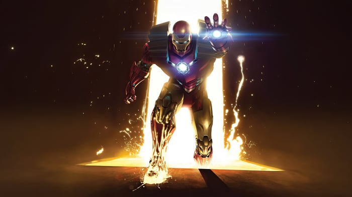 Iron Man Emerging from Golden Light