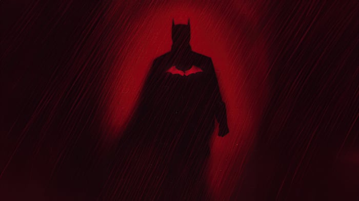 The Batman Silhouette with Red Background