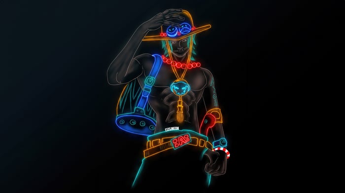 Portgas D. Ace Neon Art