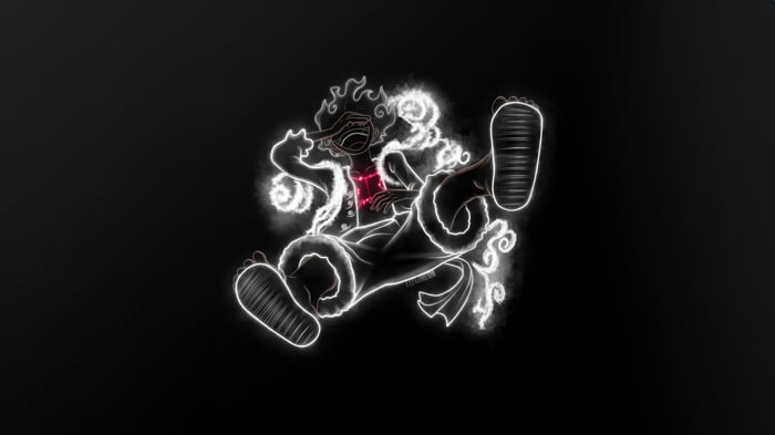 Luffy in Gear Fourth with glowing outline