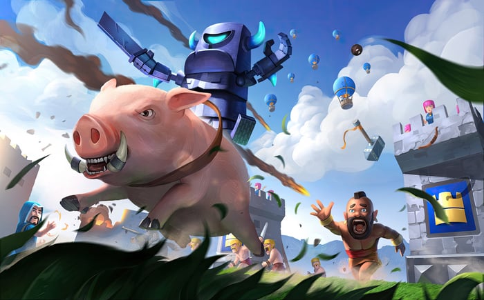 P.E.K.K.A Rider on a Hog attacking a castle
