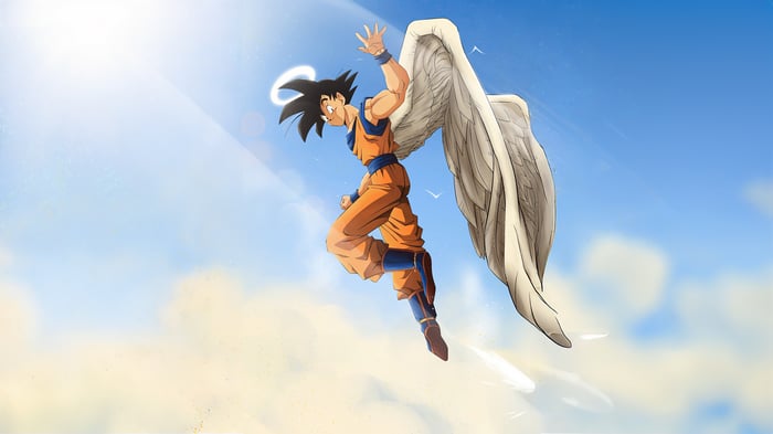 Goku with Angel Wings and Halo
