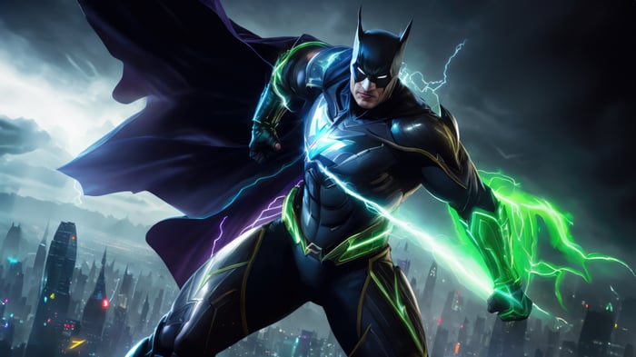 Batman Beyond Future Knight with Green Lightning
