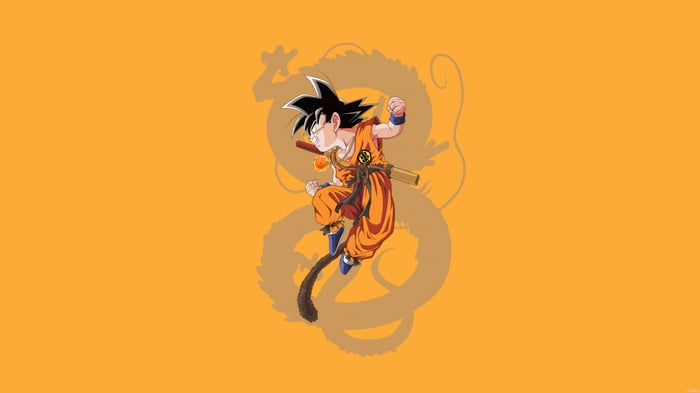 Son Goku in Orange Gi with Dragon Shadow