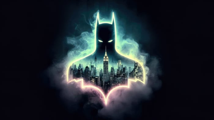 Batman Cityscape Neon Silhouette
