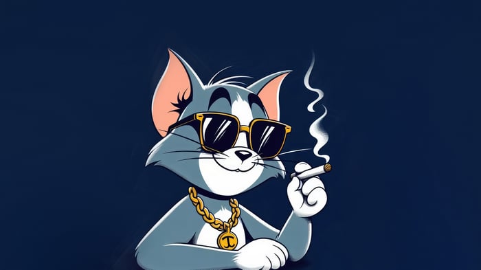Cool Tom smoking a cigarette