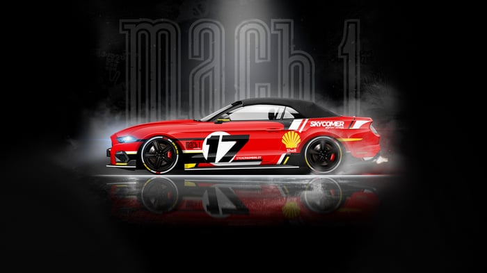 Red Ford Mustang Mach 1 Convertible Livery