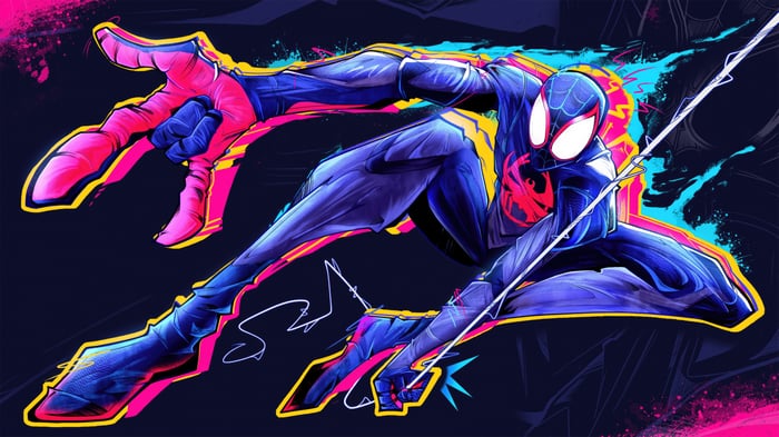 Miles Morales in a dynamic pose