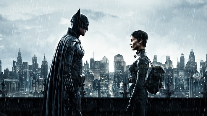 Batman and Catwoman in Gotham City