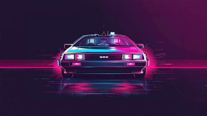 DMC car with neon lights