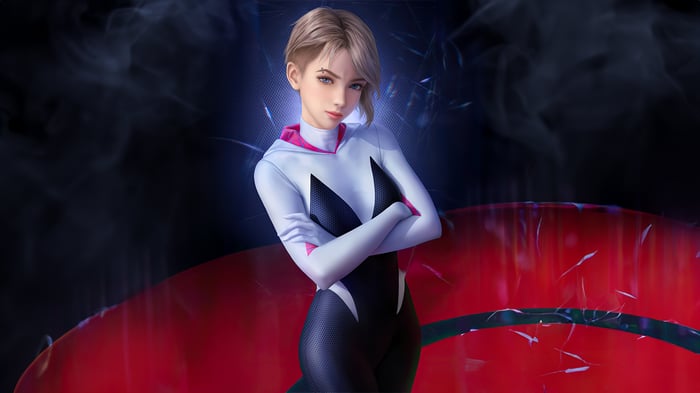 Gwen Stacy in Spider-Gwen costume