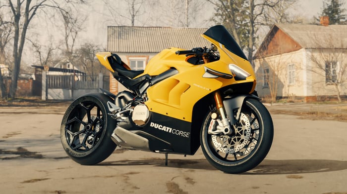 Yellow Ducati Panigale V4 R Motorcycle