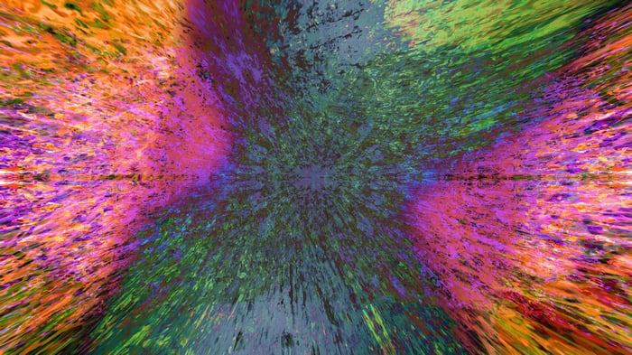 Colorful abstract explosion of paint