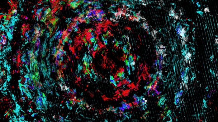 Abstract Glitch Art with Red and Cyan