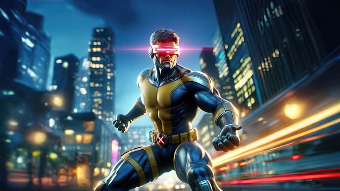 Cyclops in a city at night