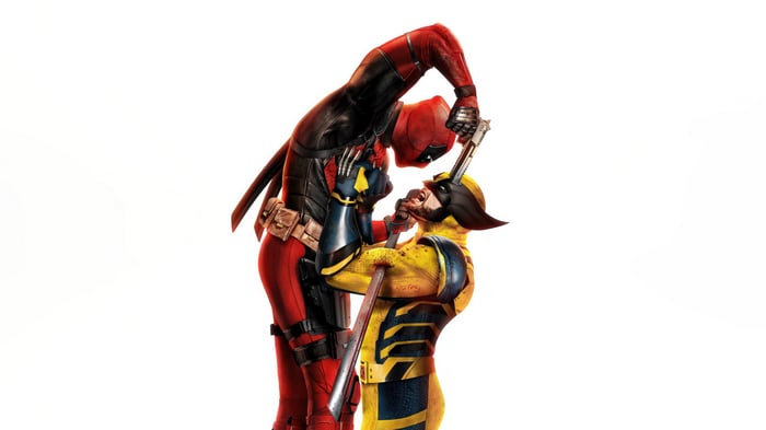 Deadpool and Wolverine in a confrontation