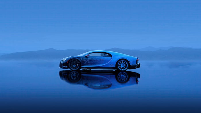 Bugatti Chiron Super Sport L'Ultime on reflective surface