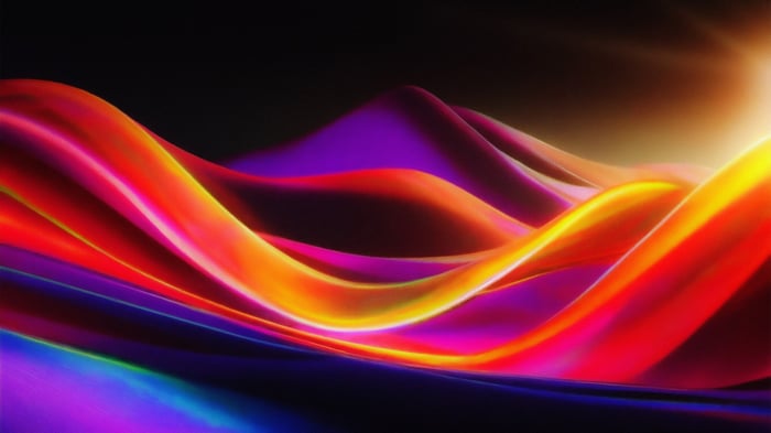 Abstract flowing waves of color