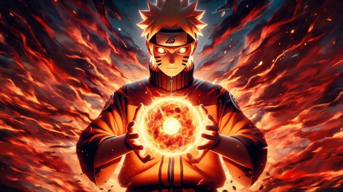 Naruto Uzumaki Charging a Rasengan