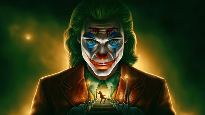 Joker on Stairs with Small Figure