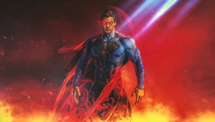 Superman with heat vision