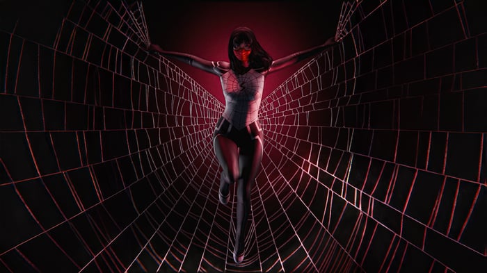 Silk hanging on a spider web