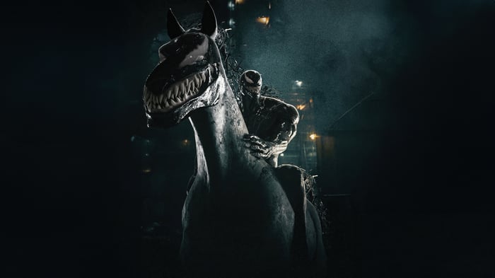 Venom rides a monstrous horse