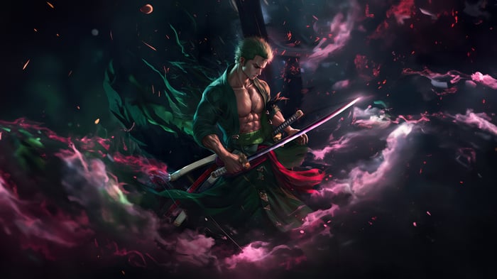 Roronoa Zoro from One Piece with swords