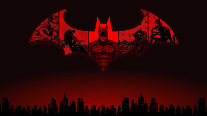 The Batman Logo with Multiple Batmen