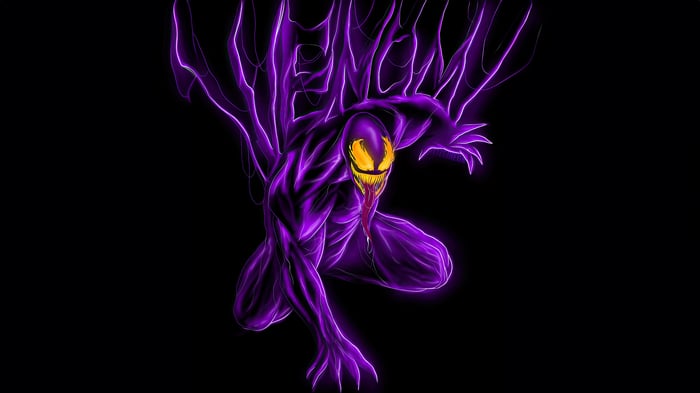 Venom in Purple with Glowing Outline