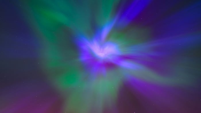 Aurora Borealis in the Night Sky