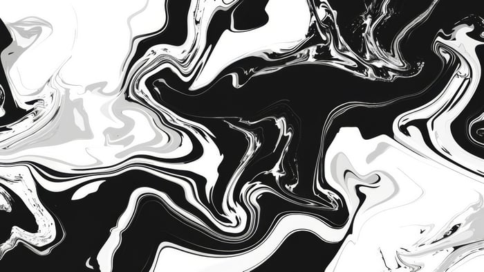 Abstract Black and White Marble Swirls