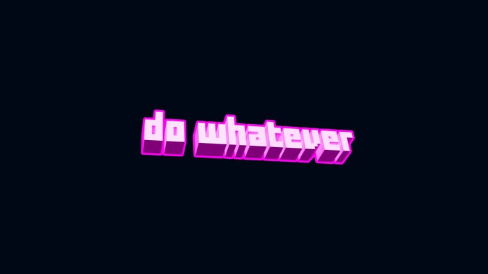 3D pink text "do whatever" on black background