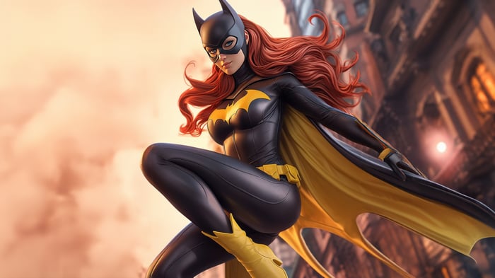 Batgirl in a black and yellow costume