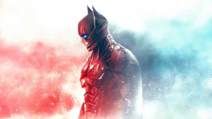 Cybernetic Batman with Blue Eyes