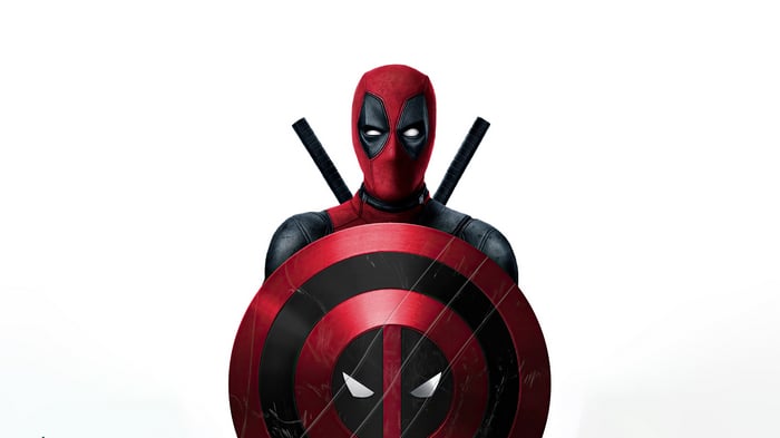 Deadpool Holding Captain America's Shield