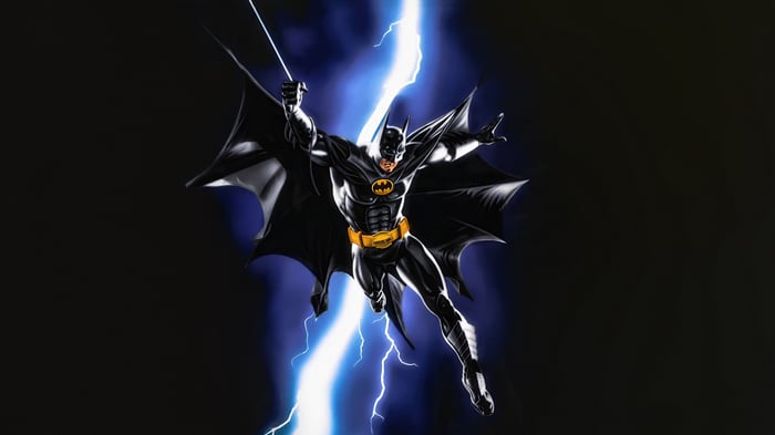 Batman in Lightning Storm