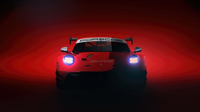 Red Porsche 911 GT3R Motorsport Livery