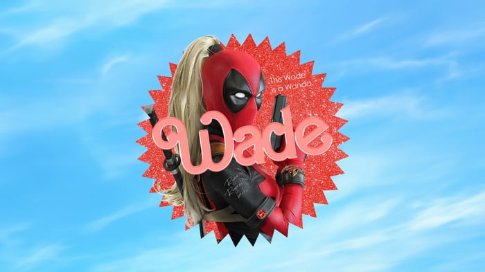 Deadpool as Ladypool with Wade text