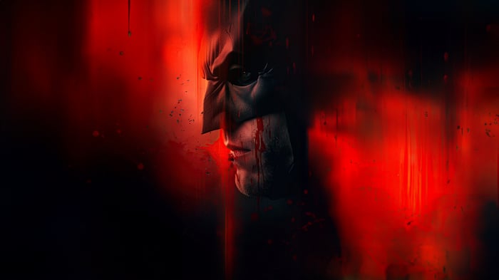 Batman with blood splatters