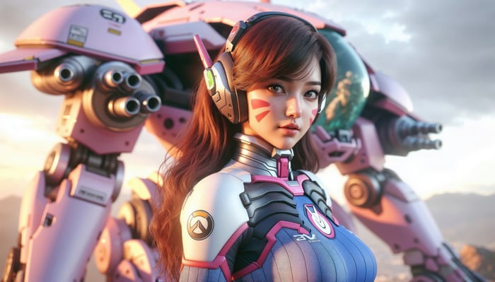 D.Va in her MEKA from Overwatch