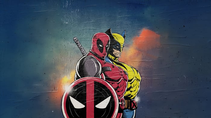 Deadpool And Wolverine Wall Paint Art