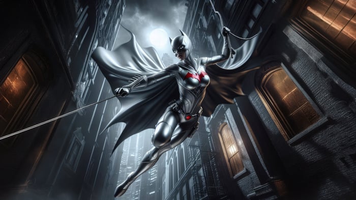 Batwoman Warrior in a dark city alley