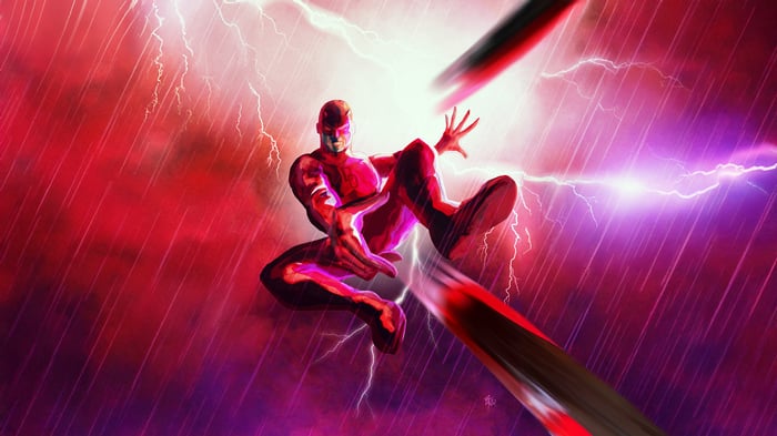 Daredevil in a lightning storm