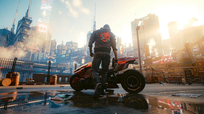 Cyberpunk 2077 Defender Motorcycle in City